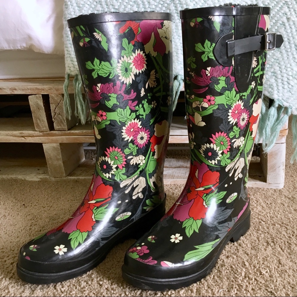 SAKroots Floral Rain Boots